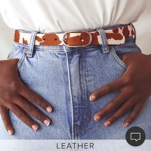 🆕 Lulu’s “Hit Repeat” Brown Cow Leather | Calf Hair Belt